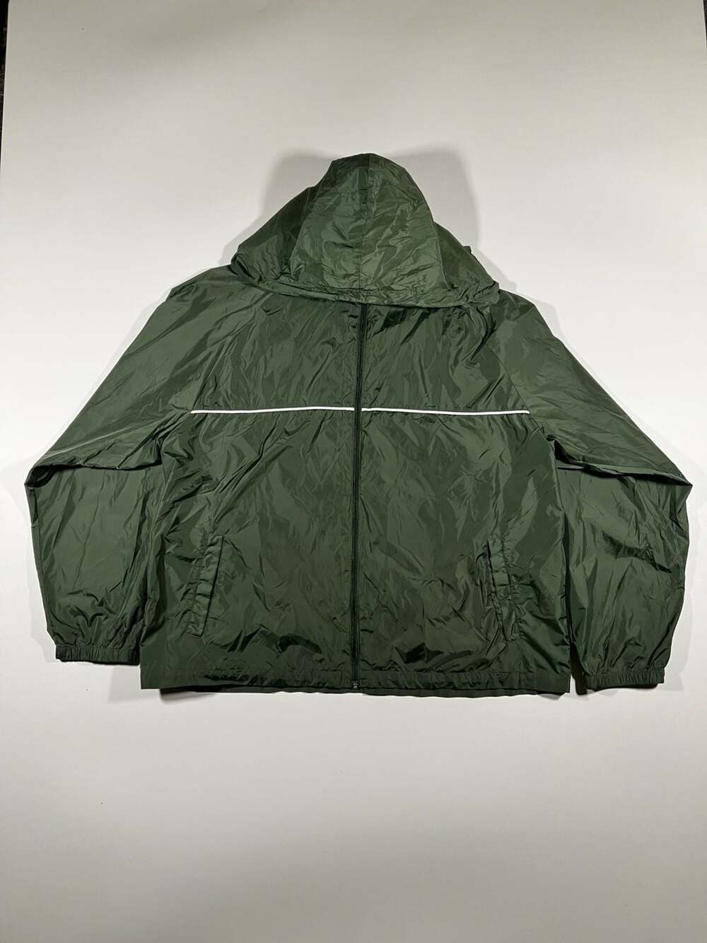 Eddie Bauer Green Hooded Full Zip Windbreaker Jacket XXL